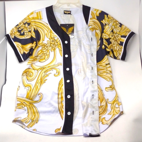 PIZOFF Men's Arc Bottom Baseball Jersey - Picture 6 of 9